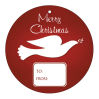 Circle Red Dove To From Christmas Hang Tag